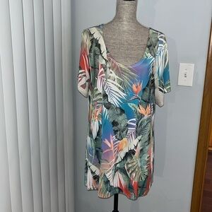Big Bang Clothing 2X Tropical Floral Print w/ Rhinestones excellent condition